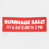 Custom Red Rummage Sale Banner (Horizontal)