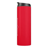 Custom Red Script Name Travel Tumbler Thermosbecher (Nach rechts gedreht)