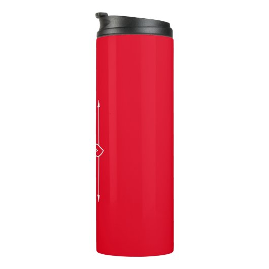 Custom Red Script Name Travel Tumbler Thermosbecher (Nach rechts gedreht)