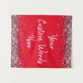 Custom Red Silver Birthday Party Foto Booth Prop Wandteppich (Vorderseite (Horizontal))