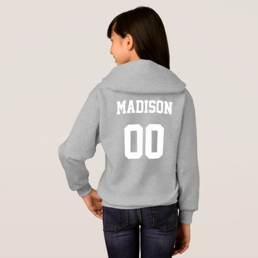 Custom Red Soccer Ball Girls Hoodie Sweatshirt (Schwarz voll)