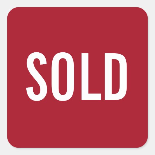 Custom Red Sold Aufkleber (Vorderseite)