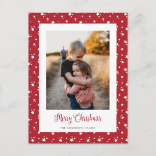 Custom Red Stars Foto Frohe Weihnachtskarten Feiertagspostkarte