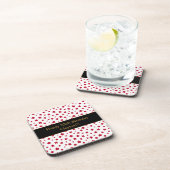 Custom Red Stars mit Message Birthday Party Getränkeuntersetzer (Rechte Seite)