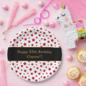Custom Red Stars mit Message Birthday Party Pappteller (Party)