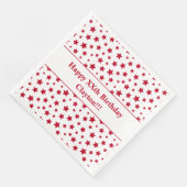 Custom Red Stars mit Message Birthday Party Serviette (Ecke)