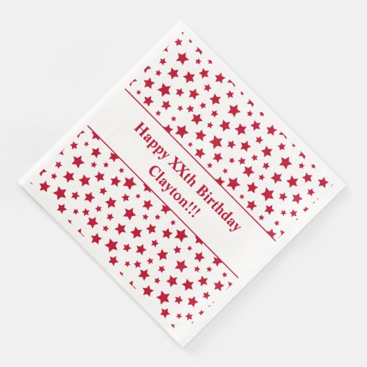 Custom Red Stars mit Message Birthday Party Serviette (Ecke)