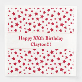 Custom Red Stars mit Message Birthday Party Serviette