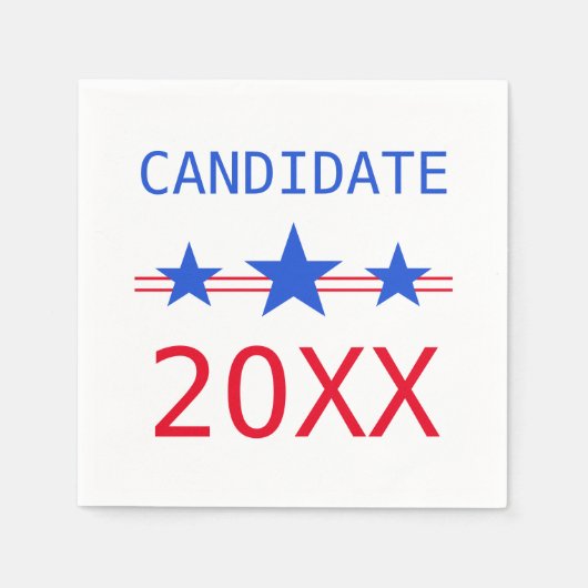 Custom Red Stripes and Blue Stars 2024 Elections Serviette (Vorderseite)