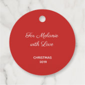 Custom Red Treble Clef Snowflake Musical Circle Geschenkanhänger (Rückseite)