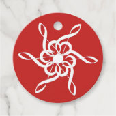 Custom Red Treble Clef Snowflake Musical Circle Geschenkanhänger (Vorderseite)