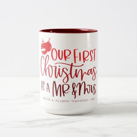  | Custom Red Typografy Zweifarbige Tasse (Mittel)