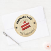 Custom Red Velvet Cake Labels | Personalisiert Bak Runder Aufkleber (Umschlag)