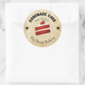 Custom Red Velvet Cake Labels | Personalisiert Bak Runder Aufkleber (Tasche)