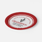 Custom Red Veterinary School Graduation Party Pappteller (Schrägansicht)