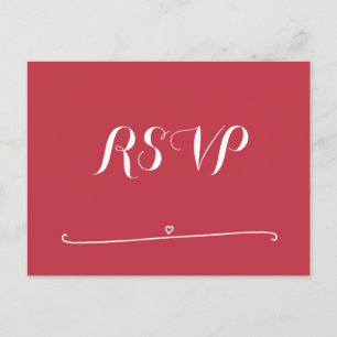 Custom Red Wedding RSVP Postkarten mit Herz
