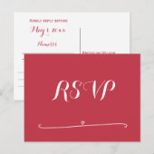 Custom Red Wedding RSVP Postkarten mit Herz (Vorne/Hinten)