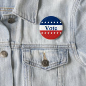 Custom Red White and Blue Vote (mit White Stars) Button (Beispiel)