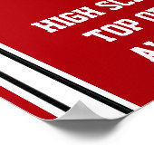 Custom Red, White, Black Boys Basketball Poster (Ecke)