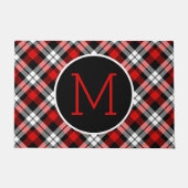 Custom Red White Black Lumberjack Tartan Muster Fußmatte (Vorderseite)