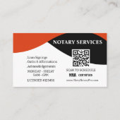 Custom Red White Black Notary Card Template Visitenkarte (Rückseite)