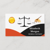 Custom Red White Black Notary Card Template Visitenkarte (Vorderseite)