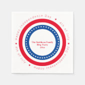 Custom Red White Blue Happy Independence Day Serviette (Vorderseite)