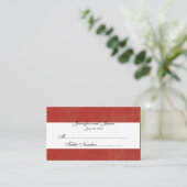 Custom Red White Christmas Wedding Platzkarte (Stehend Vorderseite)