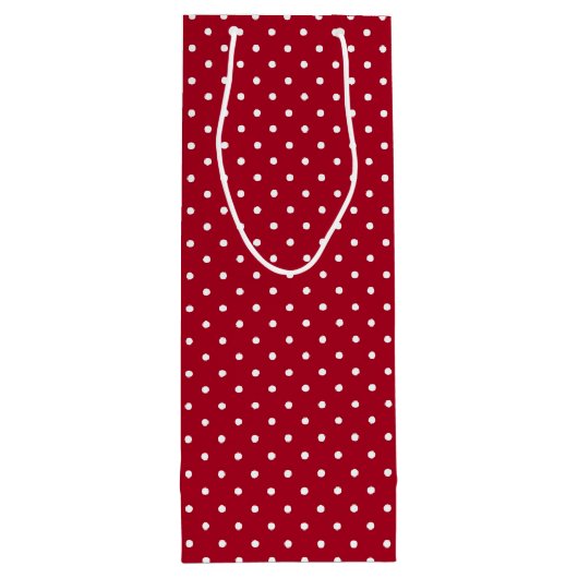 Custom Red & White Dotter Schweizer Muster Geschenktüte Für Weinflaschen (Rückseite)