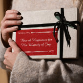 Custom Red & White Elegante Rectangle Aufkleber