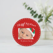 Custom Red White Green Weihnachtskarten Feiertagskarte (Stehend Vorderseite)