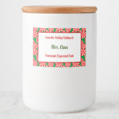 Custom Red White Holiday Peppermint auf Green Lebensmitteletikett (Vorderseite)