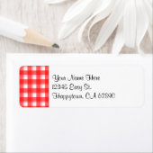 Custom Red White Kariert Rücksendeadressen-Aufkleb (Insitu)