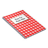 Custom Red White Kariert Stripes Rezept Notebook Notizblock (Rechte Seite)