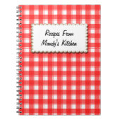 Custom Red White Kariert Stripes Rezept Notebook Notizblock (Vorderseite)
