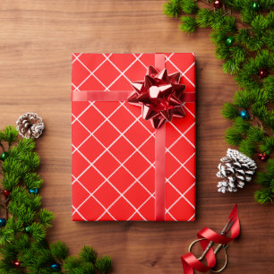 Custom Red & White Retro Nostalgische Weihnachtsge Geschenkpapier