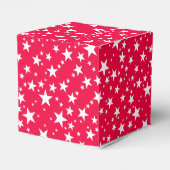 Custom Red White Stars Weihnachten Elegantes Templ Geschenkschachtel (Rückseite)