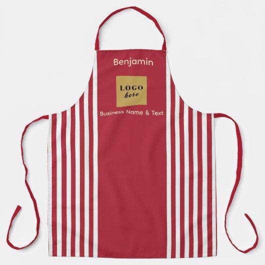 Custom Red & White Strip Schürze (Vorderseite)
