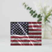Custom Red White Strips Starry Blue American Flag Postkarte (Stehend Vorderseite)