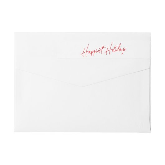 Custom Red White Text Happy Holiday Sticker (Rückseite)