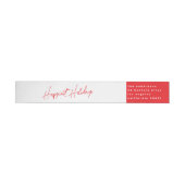 Custom Red White Text Happy Holiday Sticker (Person)