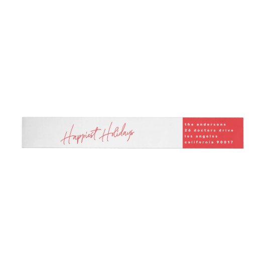 Custom Red White Text Happy Holiday Sticker (Person)