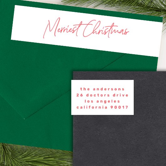 Custom Red White Text Weihnachtsaufkleber