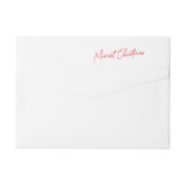 Custom Red White Text Weihnachtsaufkleber (Rückseite)