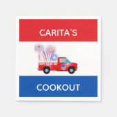 Custom Red, White und Blue Napkins Serviette (Vorderseite)