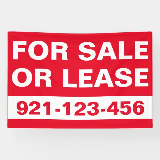 Custom Red White zum Verkauf oder Leasing von Real Banner (Horizontal)