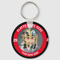 Custom Red Youth Ice Hockey Teams Button Schlüssel