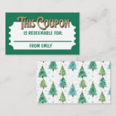 Custom Redeemable Ticket Gift Coupon Xmas Card Begleitkarte (Vorne/Hinten)