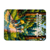 Custom Redwood Family Cycling Van Gogh Colorful Magnet (Horizontal)