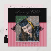 CUSTOM Regal SQUARE Abschluss Einladung (Rose) (Vorne/Hinten)